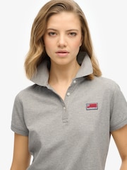 Superdry Grey Ath Essential Graphic Print Polo Shirt - Image 3 of 4