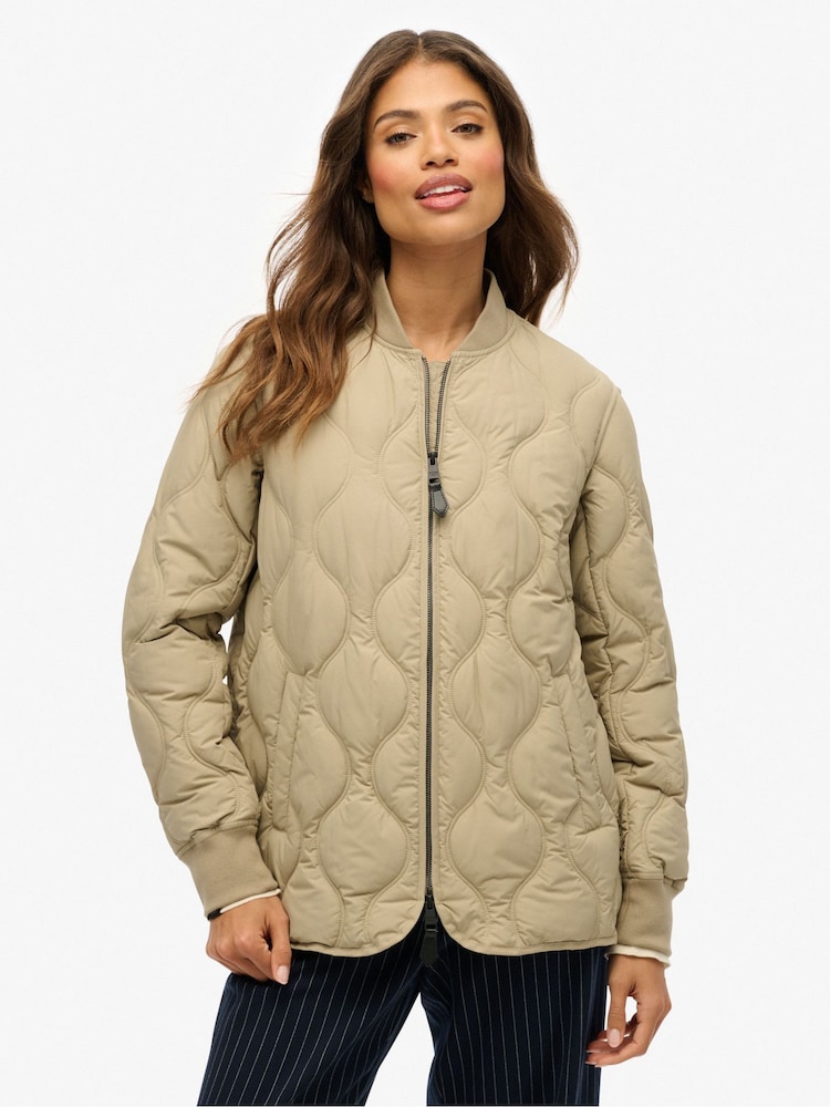 Superdry Natural Short Quilted Liner Jacket - Image 1 of 8