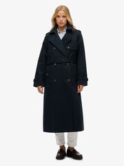 Blau - Superdry Classic Trench Cotton Jacket - Bild 3 von 5