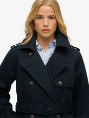 Blau - Superdry Classic Trench Cotton Jacket - Bild 4 von 5