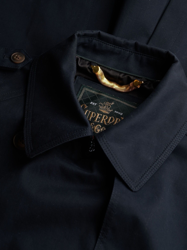 Blau - Superdry Classic Trench Cotton Jacket - Bild 5 von 5