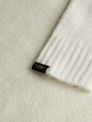 Superdry White Brushed Oversized V-Neck Jumper - Image 5 of 5