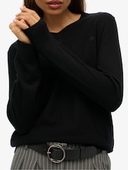 Superdry Black Classic V-Neck Jumper - Image 4 of 5