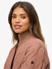 Superdry Brown Long Quilted Liner Jacket - Image 5 of 6