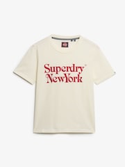 Superdry White Relaxed Brand Mark T-Shirt - Image 1 of 1