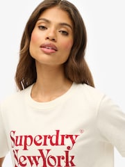 Superdry White Relaxed Brand Mark T-Shirt - Image 4 of 6