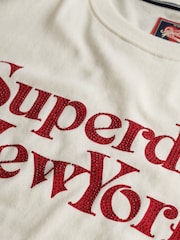 Superdry White Relaxed Brand Mark T-Shirt - Image 6 of 6