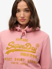 Superdry Pink Relaxed Embellished Vl Hoodie - Image 4 of 6