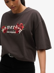 Superdry Black Oversized Night Garden T-Shirt - Image 3 of 5