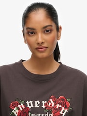 Superdry Black Oversized Night Garden T-Shirt - Image 4 of 5