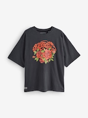 Preto - Camiseta Biker Rock Superdry Oversized - Imagem 1 de 1