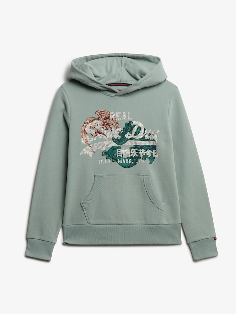 Superdry Green Vl Tokyo Relaxed Hoodie - Image 1 of 2