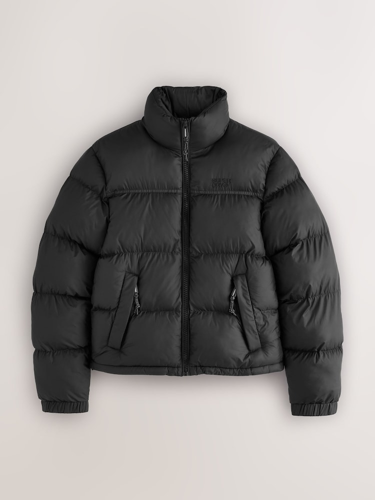 Superdry Black Padded Non Hooded Puffer Jacket - Image 1 of 1