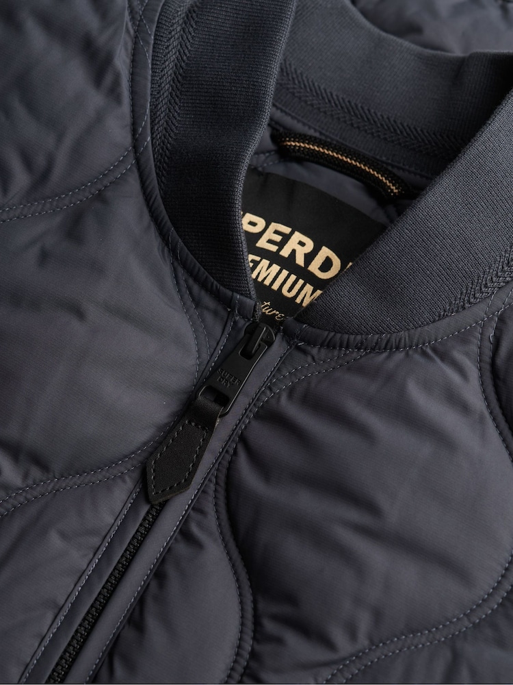 Superdry Grey Short Quilted Liner Jacket - Image 8 of 8 Superdry Grey Short Quilted Liner Jacket - Image 8 of 8