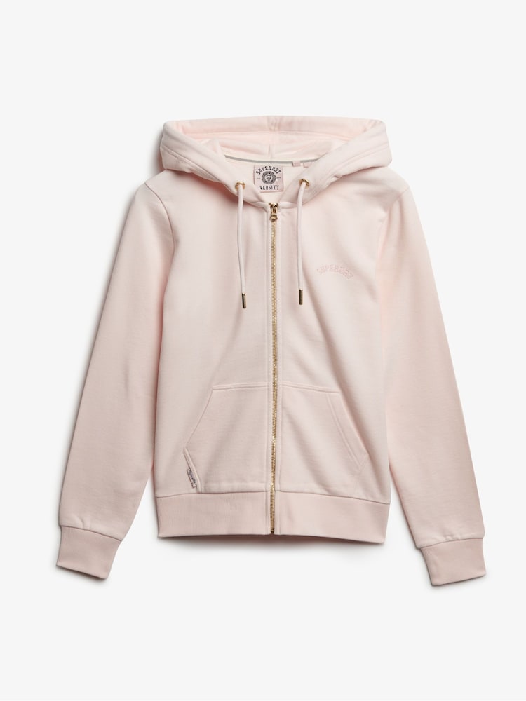 Superdry Pink Essential Logo Zip Hoodie - Image 1 of 2