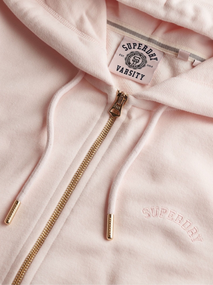 Superdry Pink Essential Logo Zip Hoodie - Image 2 of 2