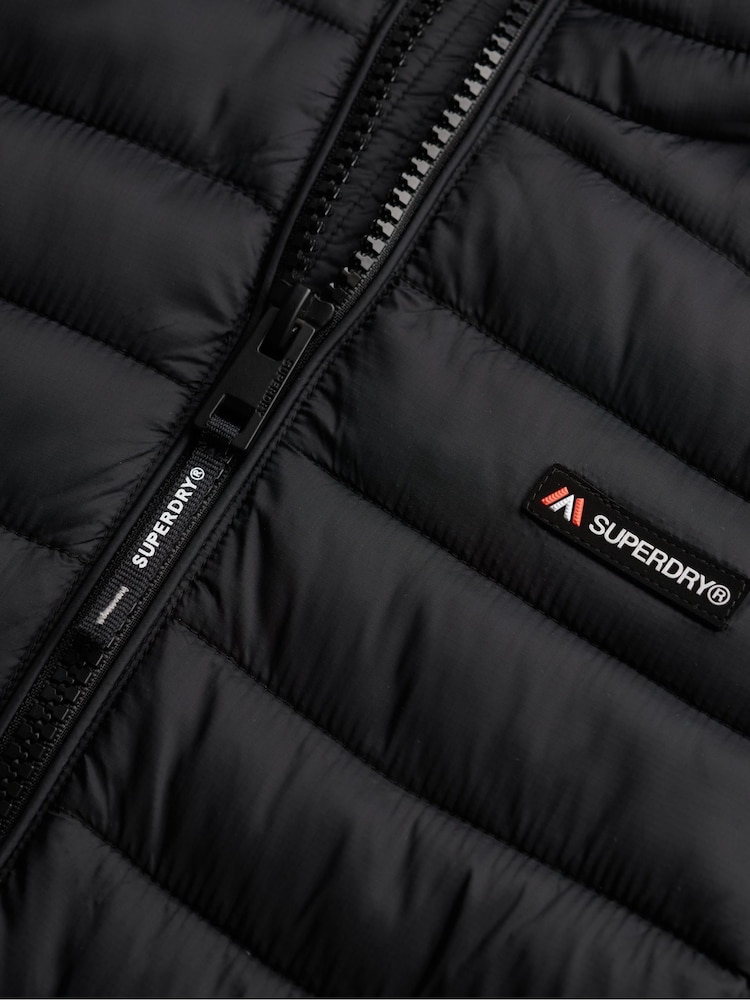 Superdry Black Hooded Fuji Lite Padded Jacket - Image 2 of 2