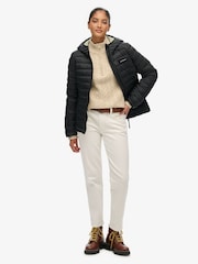 Superdry Black Hooded Fuji Lite Padded Jacket - Image 3 of 7