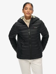 Superdry Black Hooded Fuji Lite Padded Jacket - Image 4 of 7