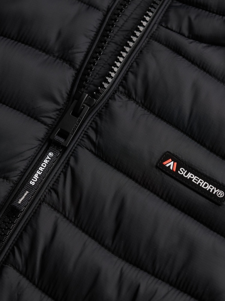 Superdry Black Hooded Fuji Lite Padded Jacket - Image 7 of 7