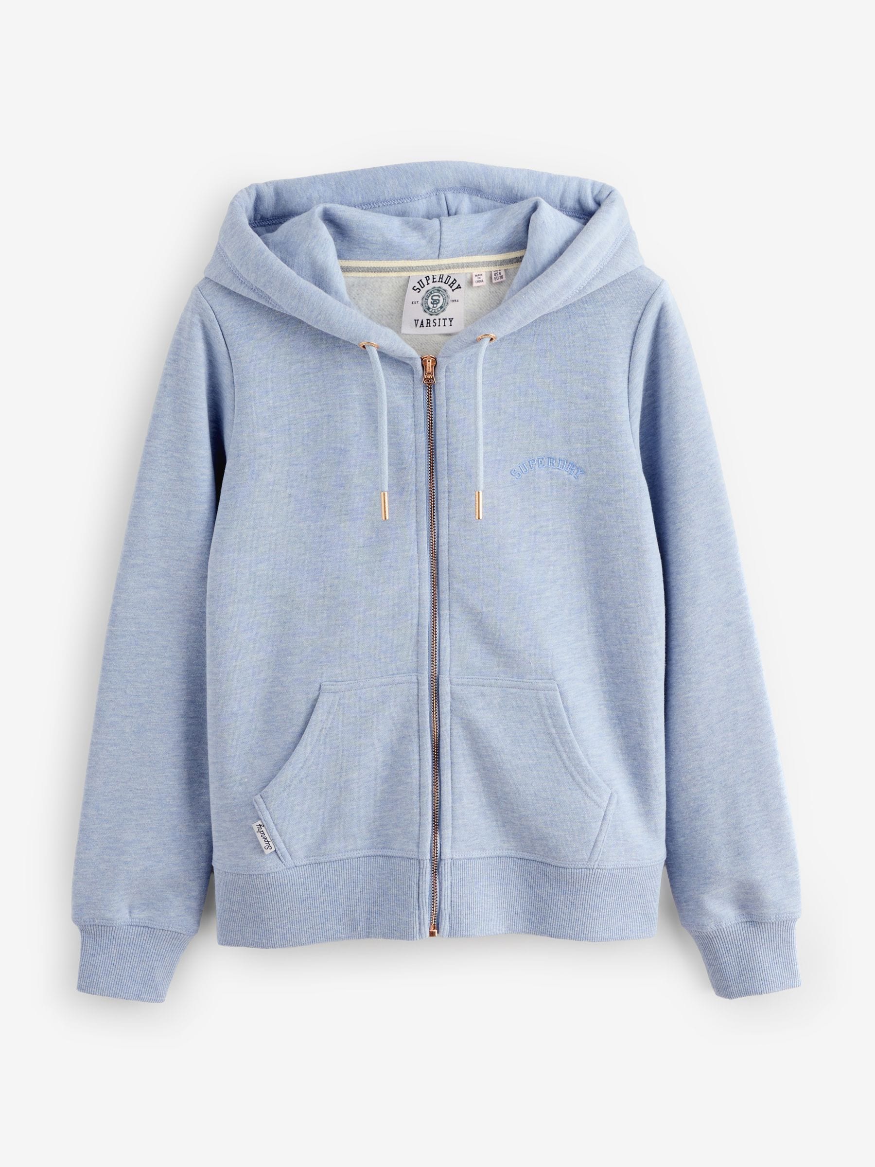 Superdry Blue Essential Logo Zip Hoodie