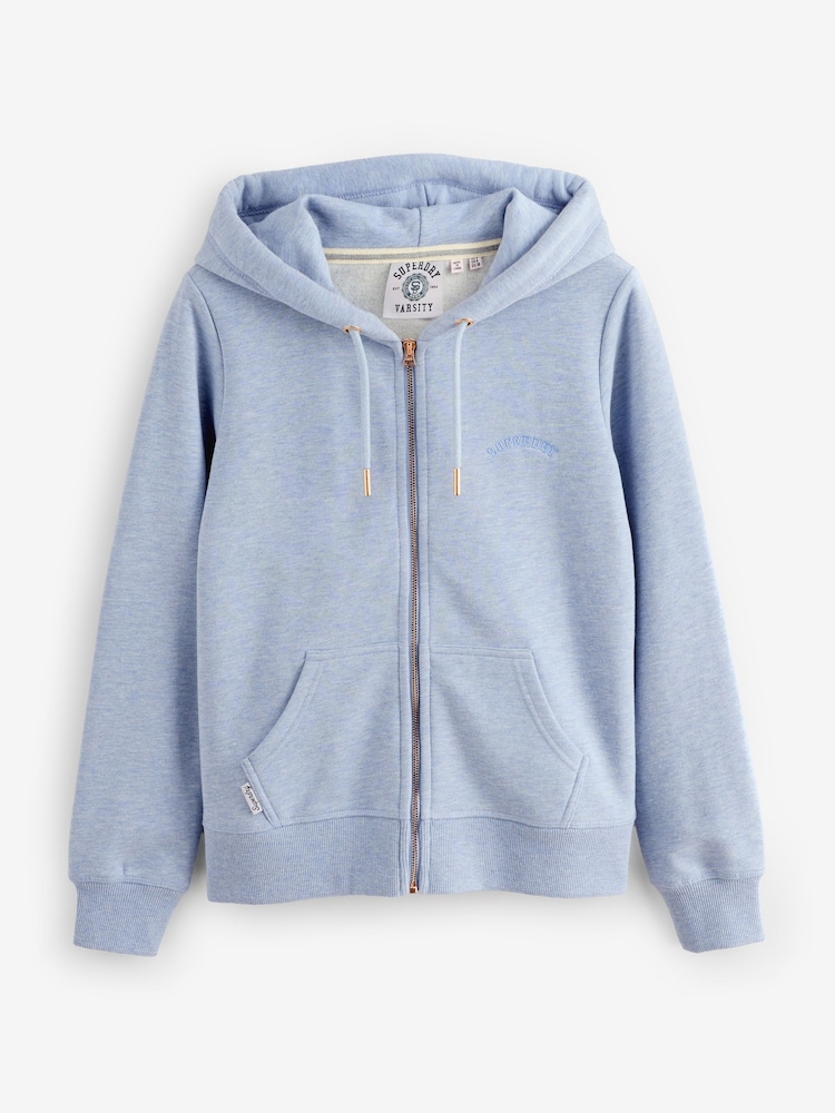 Blau - Superdry Essential Kapuzenjacke mit Logo - Bild 1 von 1