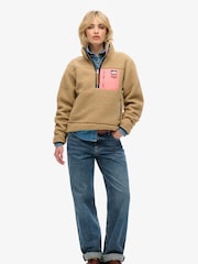 Superdry Vintage Retro Fleece Meio Zíper - Imagem 2 de 6