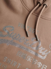 Superdry Brown Relaxed Embellished Vl Hoodie - Image 2 of 2