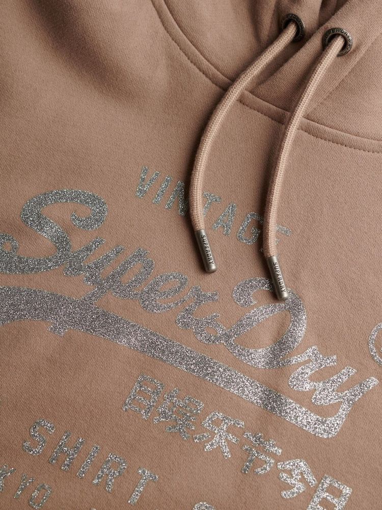 Superdry Brown Relaxed Embellished Vl Hoodie - Image 2 of 2
