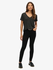Superdry Black Studios Slub Emb Vee T-Shirt - Image 2 of 6