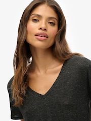 Superdry Black Studios Slub Emb Vee T-Shirt - Image 3 of 6
