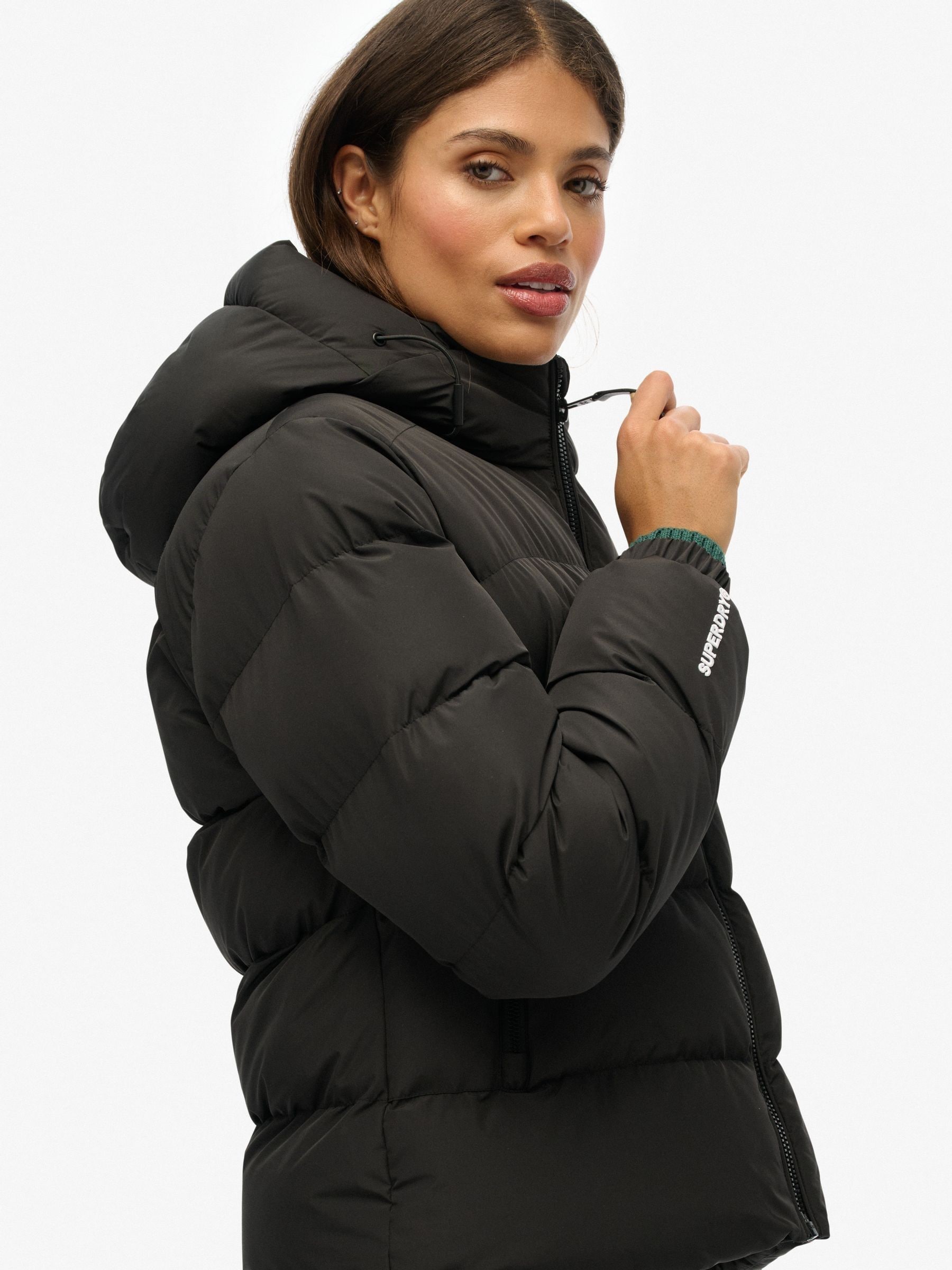 Next：日本 ブラック - Superdry フード付き スポーツ パファー