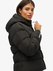 Superdry Black Hooded Sports Puffer Jacket - Image 3 of 8