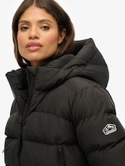 Superdry Black Hooded Sports Puffer Jacket - Image 5 of 8