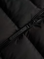 Superdry Black Hooded Sports Puffer Jacket - Image 8 of 8