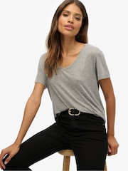 Cinza - Camiseta Superdry Studios Slub Emb Vee - Imagem 4 de 6
