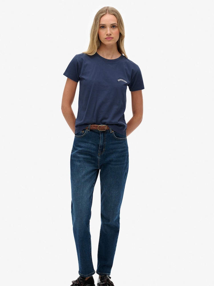 Superdry Blue Essential Logo 90s T-Shirt - Image 2 of 5
