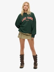 Superdry Green Outdoor Location Loose Crew Sweatshirt - Image 2 of 5