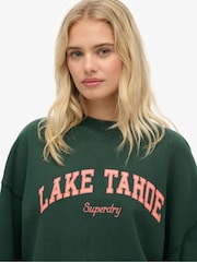 Superdry Green Outdoor Location Loose Crew Sweatshirt - Image 4 of 5
