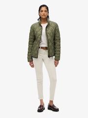 Superdry Green Diamond Quilt Fuji Lite 100% Cotton Jacket - Image 3 of 7