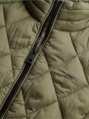 Superdry Green Diamond Quilt Fuji Lite 100% Cotton Jacket - Image 7 of 7