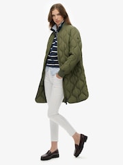 Superdry Green Long Quilted Liner Jacket - Image 4 of 7