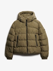 Superdry Green Hooded Sports Puffer Jacket - Image 6 of 7