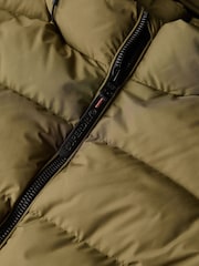Superdry Green Hooded Sports Puffer Jacket - Image 7 of 7