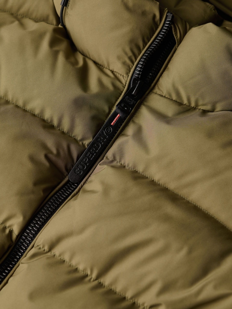 Superdry Green Hooded Sports Puffer Jacket - Image 7 of 7