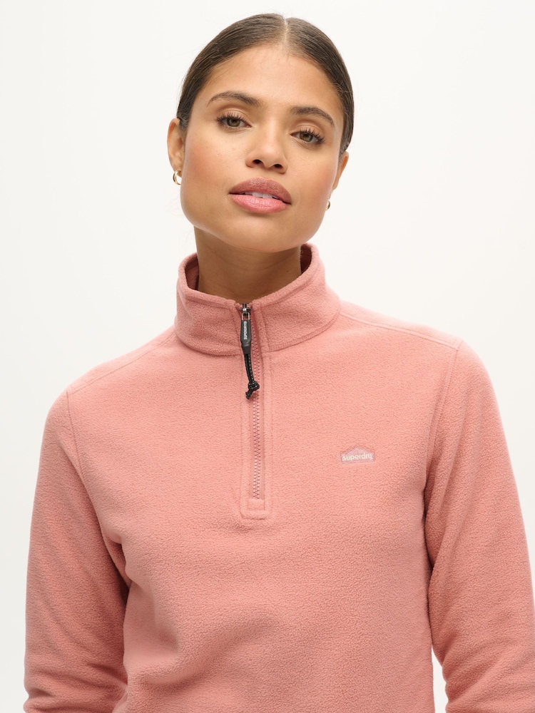 Superdry Pink Polar Fleece Half Zip Jumper - Image 2 of 6