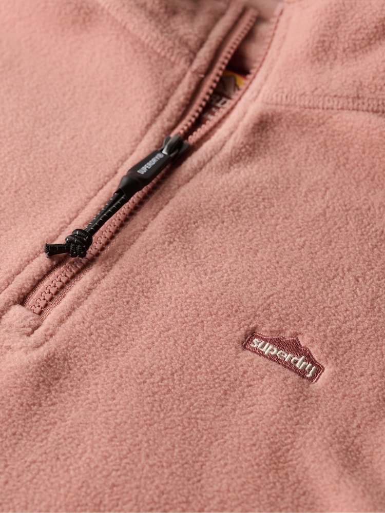 Superdry Pink Polar Fleece Half Zip Jumper - Image 6 of 6