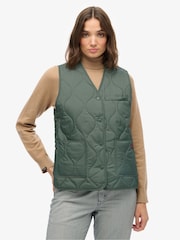 Superdry Green Quilted Lite Liner Gilet - Image 1 of 6