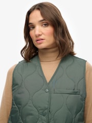 Superdry Green Quilted Lite Liner Gilet - Image 4 of 6