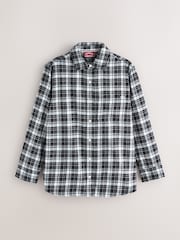 Superdry Black Boyfriend Check Flannel Shirt - Image 1 of 2